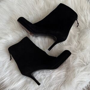 Stuart Weitzman Black Suede Ankle Heel Boots
